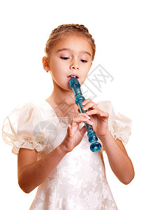 吹长笛的小女孩图片