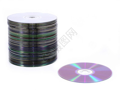 分离的cds和dvds堆图片