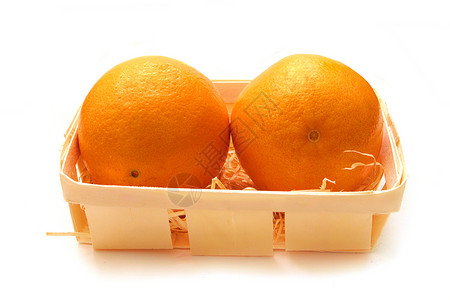 两个成熟的橙子在图片