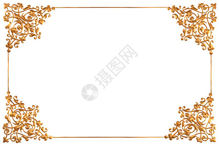 白色背景的金花形框架图片