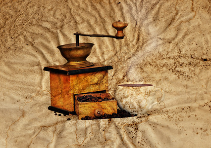 古色香的咖啡研磨机图片