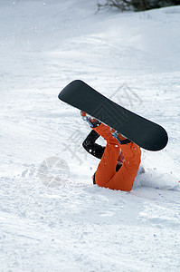 滑雪板摔倒图片