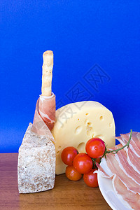 食品和饮料意大利开胃菜火腿面包奶酪图片