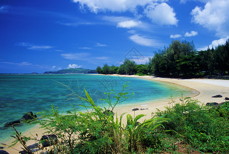 位于夏威夷Kauai北岸的阿尼海滩平图片