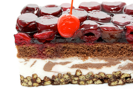 白色背景的草莓蛋糕Raspberry图片