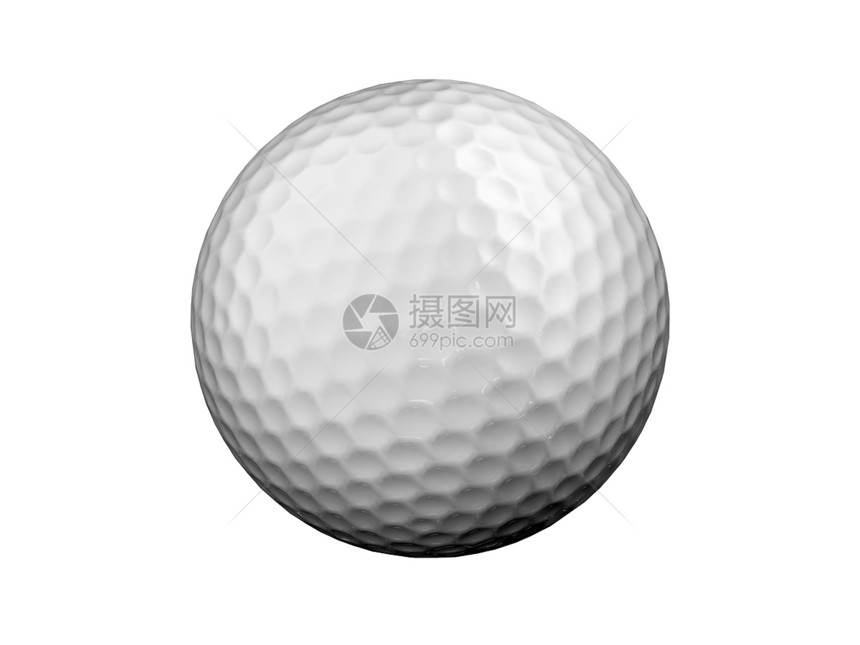 高尔夫球上白色孤立图片
