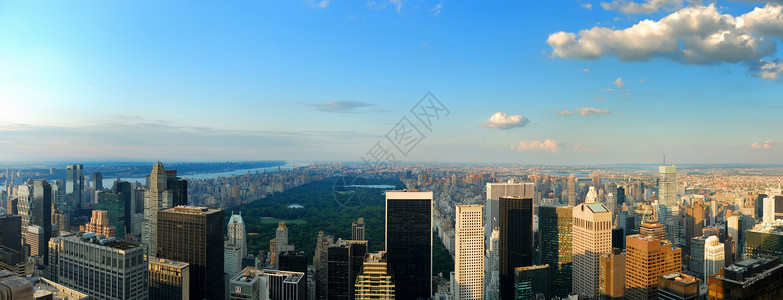 纽约市中央公园的天线全景曼图片