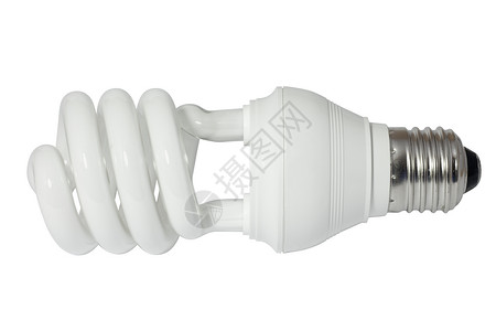 节能荧光灯泡CFL白背景与图片