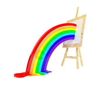 从画架到地板的彩虹图片