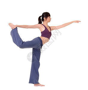 专家瑜伽姿势由年轻的亚洲女人图片