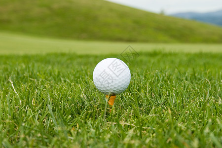 高尔夫球在绿草图片