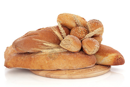 精选黑麦虎皮和法式navette面包背景图片