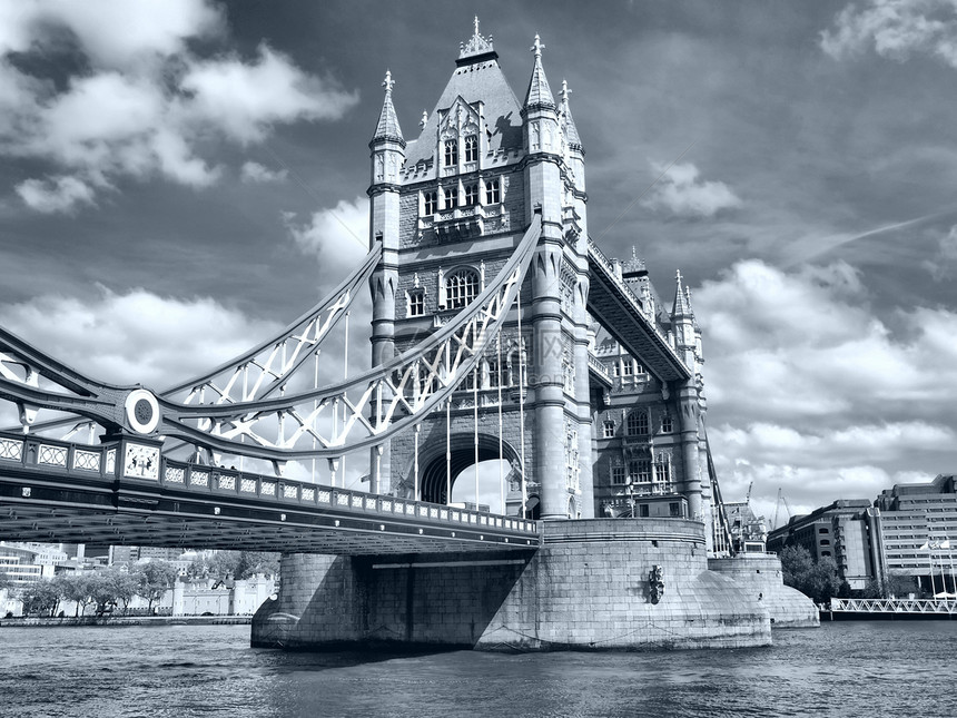 泰晤士河的塔桥英国伦敦高动态范围H图片