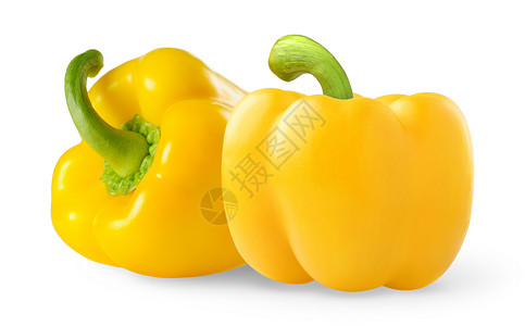 黄色甜椒隔离在白色图片
