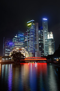 新加坡亚洲河边有摩天大楼的图片
