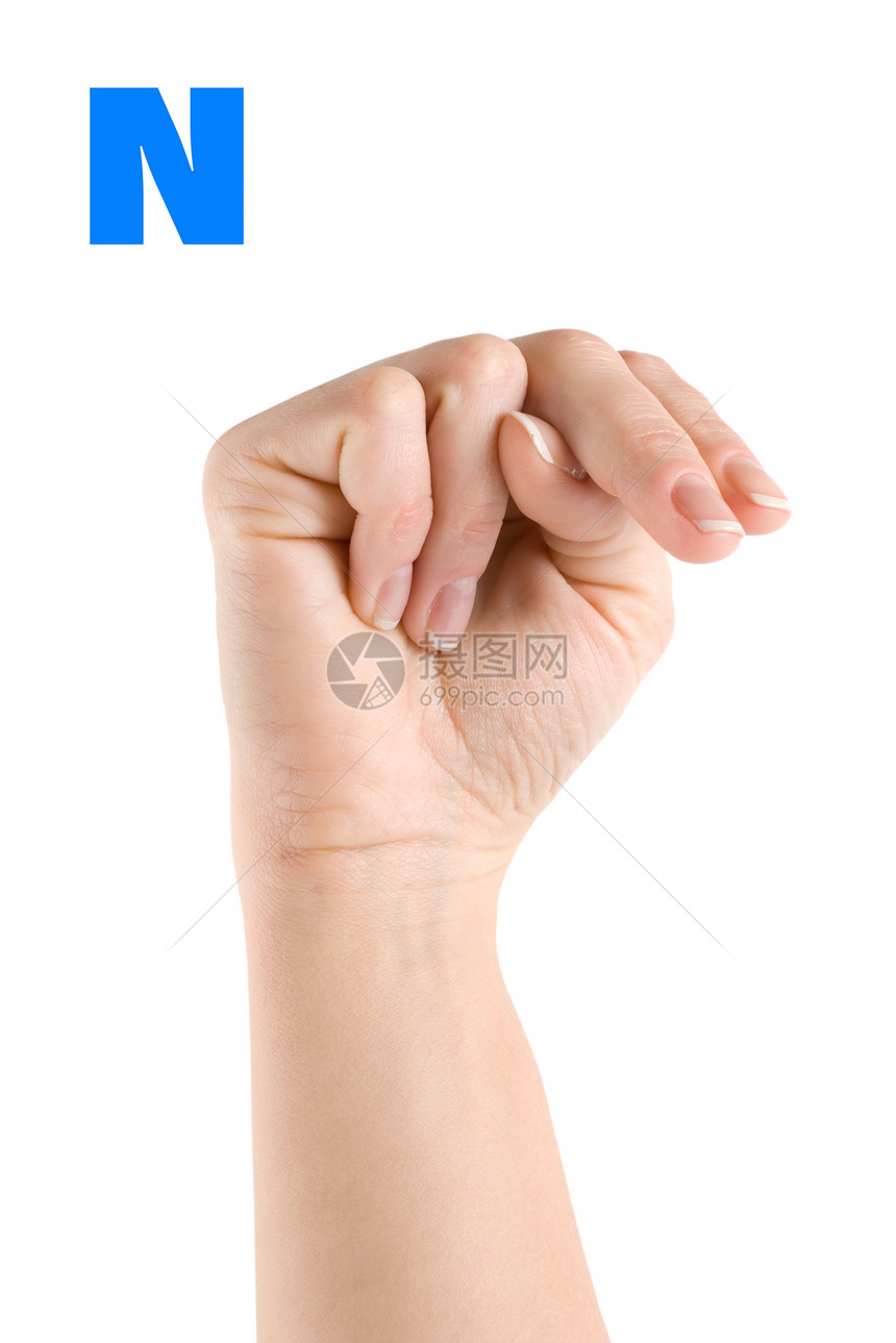 拼写美国手语字母ASL的用图片