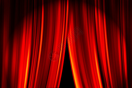 戏剧舞台红窗帘为现场表演图片