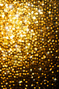 闪亮的圣诞节灯光的金色图片