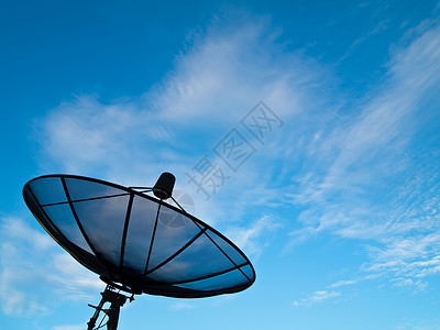 蓝天白云的卫星碟图片