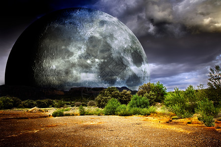 满月与自然的梦境图片