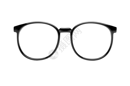 白色上隔离的黑色书呆子眼镜的图片