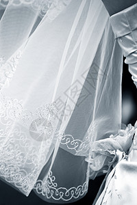 婚礼面纱和婚纱的一部分图片
