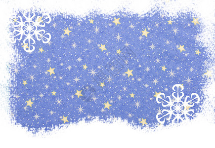 有星夜背景的雪花边界圣诞节边界背景图片