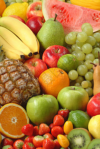 各种新鲜成熟的水果全帧图片