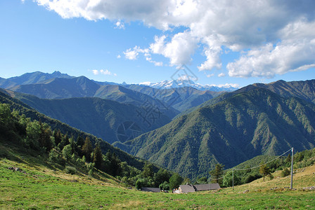 夏季阿尔卑斯山脉全景罗莎山底背景意图片