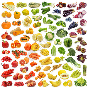 水果和蔬菜的彩虹集合图片