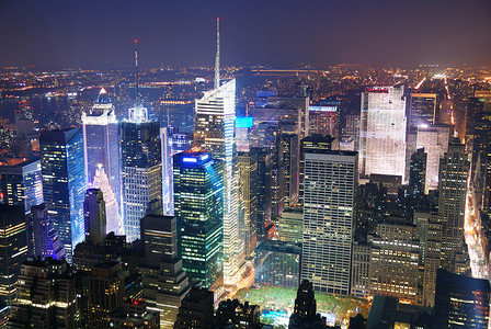纽约市曼哈顿时报广场天线空中巡视全景图片