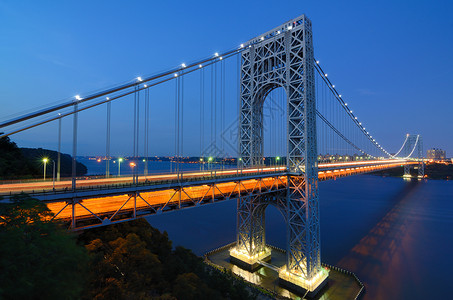 乔治华盛顿大桥横跨哈德逊河在纽约图片