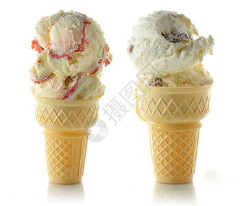 白色背景上的冰淇淋缺点图片