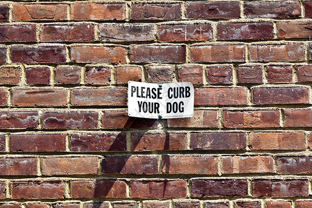 标志请遏制你的狗在房子的墙上图片