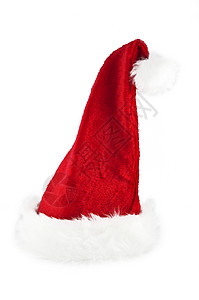 白色背景上的圣诞老人红色帽子图片