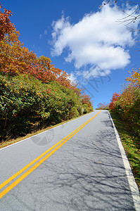 来自美国佐治亚州最高海拔的布拉斯敦Bald秋天在蓝脊山公路上图片