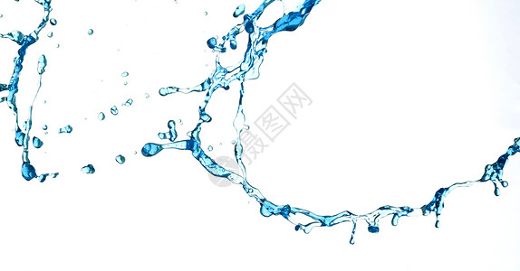 溅出新鲜的蓝色水创意水滴图片