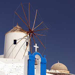 奥亚传统风车之一位于希腊天堂岛图片