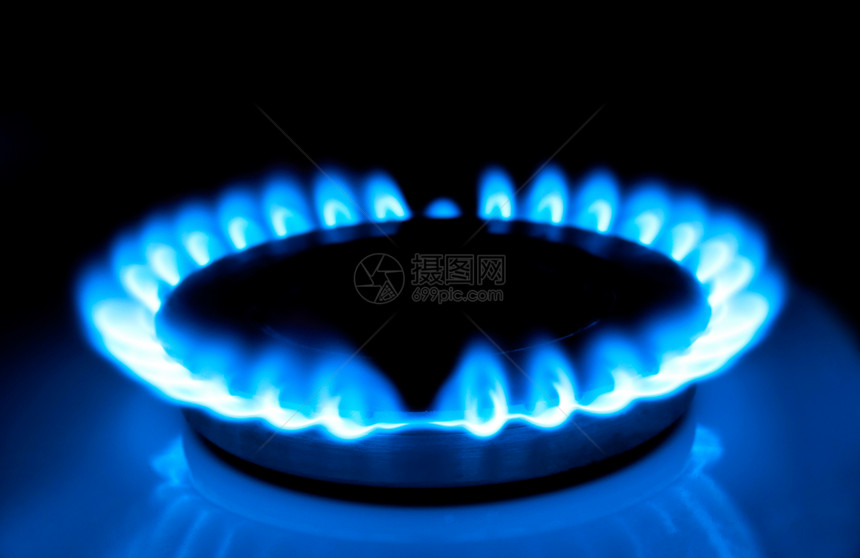 家里的天然气蓝色的火焰图片