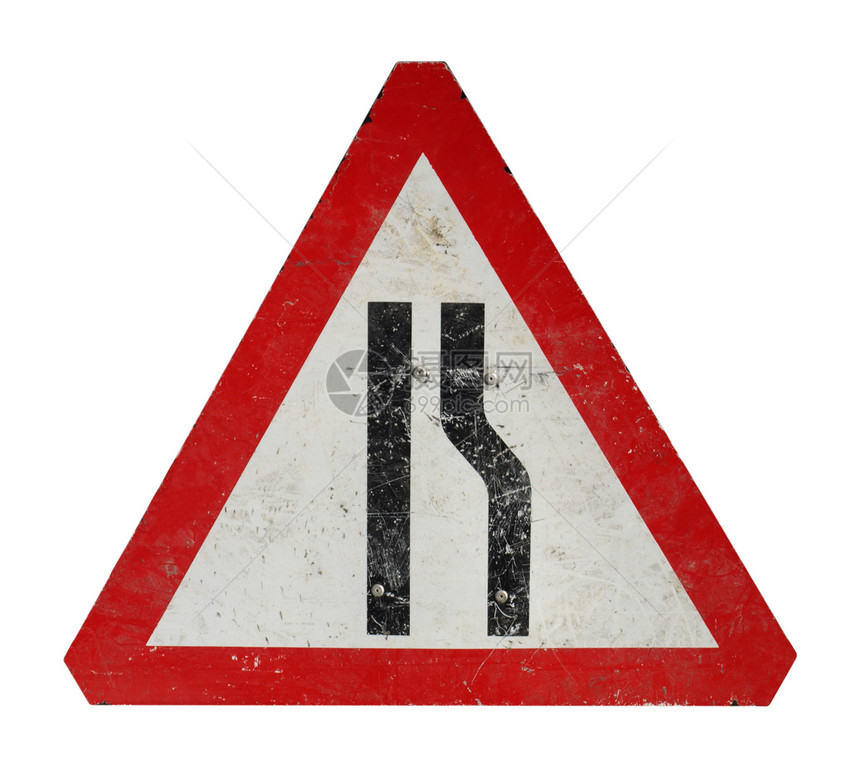 车道限制标志上白色孤立图片