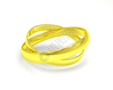 孤立的黄金结婚戒指图片