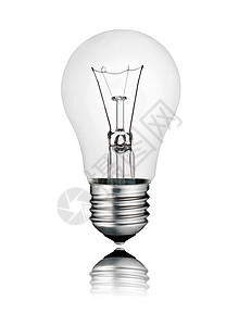 完美的灯泡具有在白色背景上隔离的反射的灯泡白上普通关闭螺图片