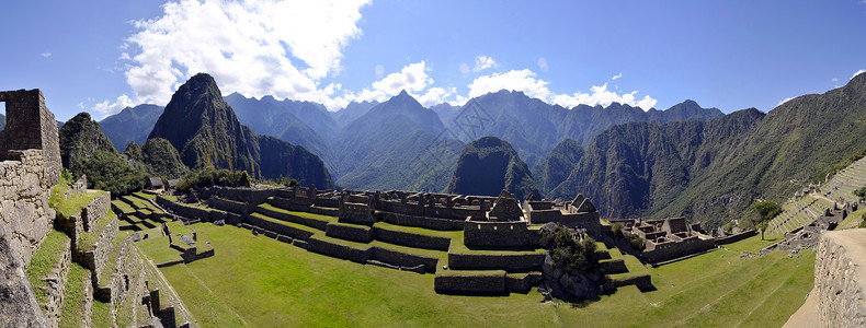 怀纳比丘山MachauPichu全景与秘鲁的HuaynaPicchu雨林背景