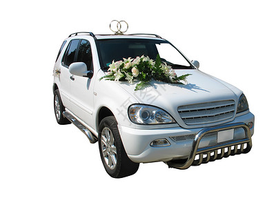 白色婚礼豪华轿车与图片