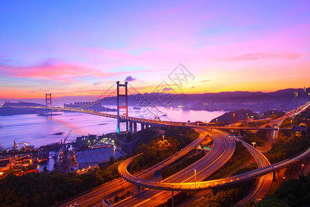 香港时刻的青马大桥图片
