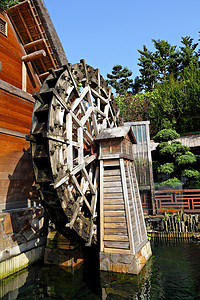 木制水轮图片