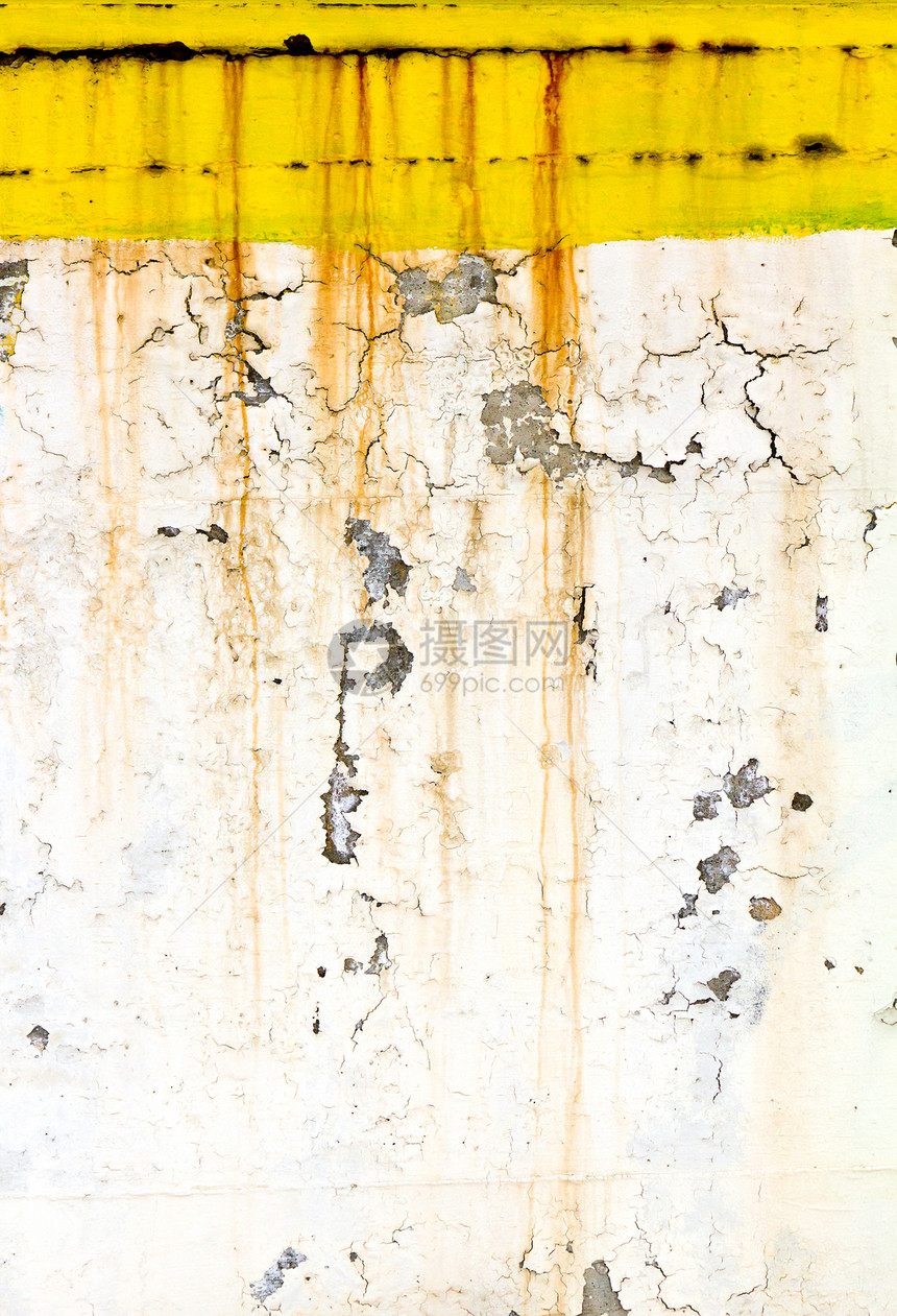 有剥黄涂料和滴锈线的古龙吉古墙创造了独特的背景纹理20图片