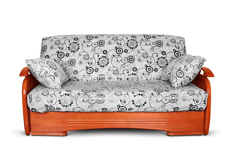 现代沙发枕头在白背景图片