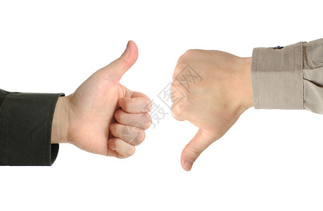 使用手势信号对一项交易或合同持不同意见的两名执图片