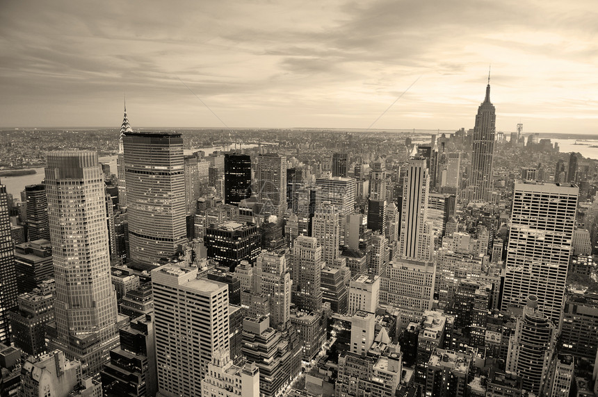纽约市的天线黑白无比时有图片